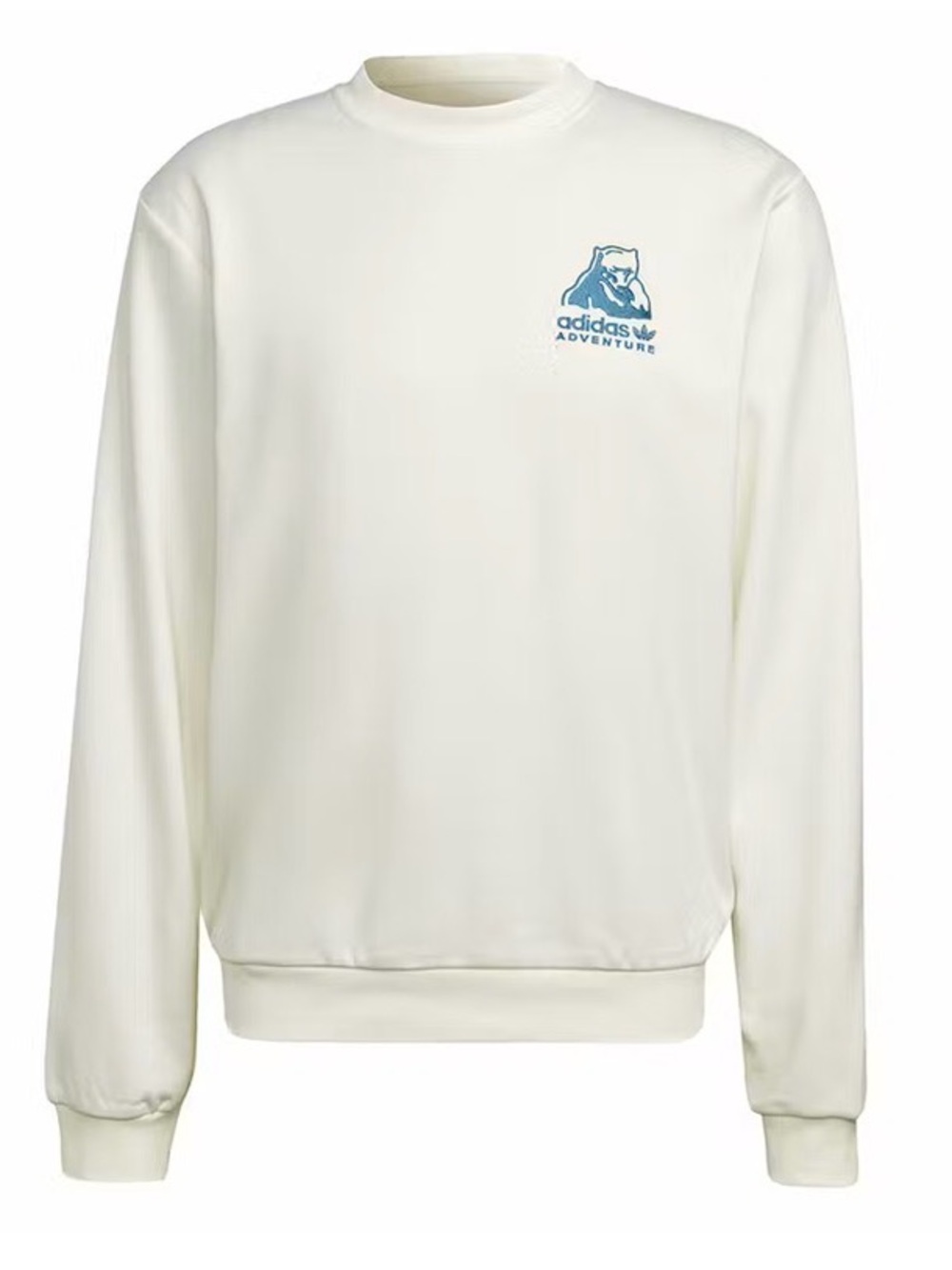 adidas Adventure Polar Bear Winter Crewneck Fleece Sweatshirt Embroidered Cream